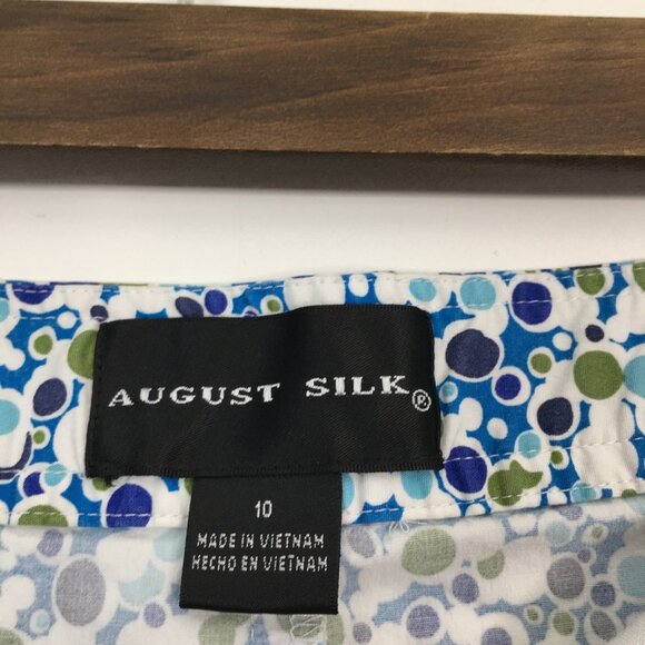 August Silk  Front Pockets Dots Print Cotton Skirt Size 10 - Picture 8 of 10